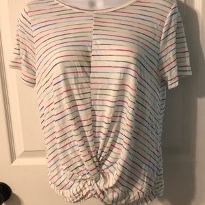 Caution to the wind striped colorful crop top
